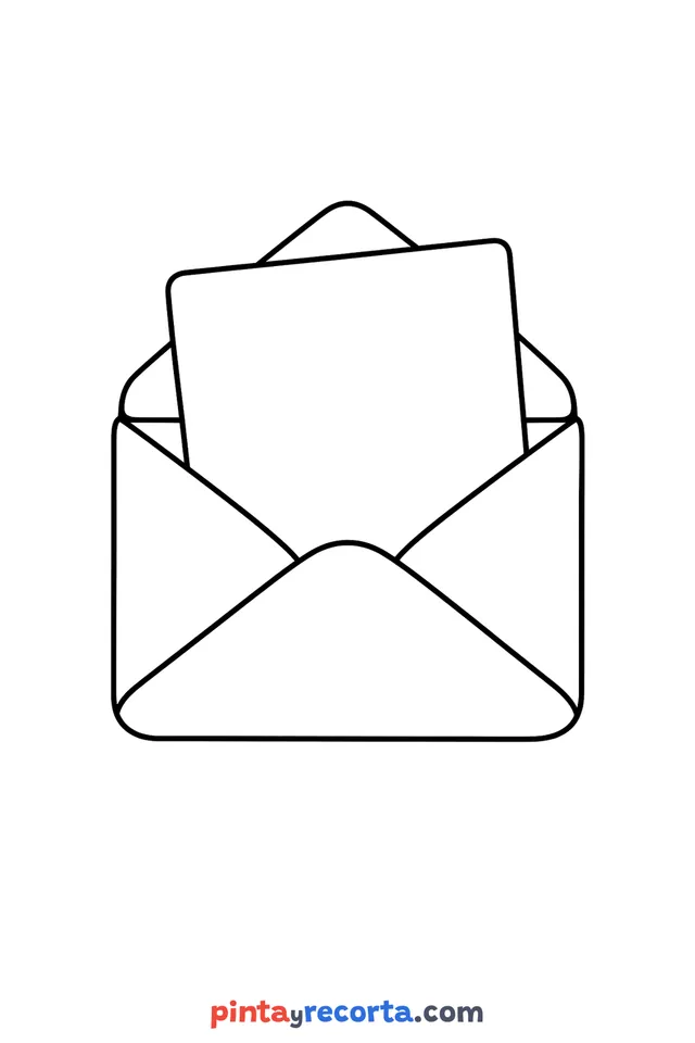 Dibujo de carta de Día de Reyes para colorear, nivel básico con trazos gruesos y áreas grandes