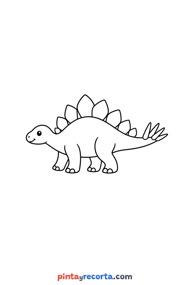 stegosaurus coloring page, easy level with thick outlines and big spaces