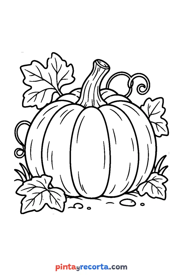 Halloween pumpkin coloring page, medium level with moderate detail