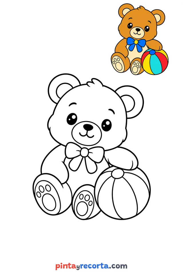 Dibujo de juguete para colorear con una guía de color en miniatura, nivel básico