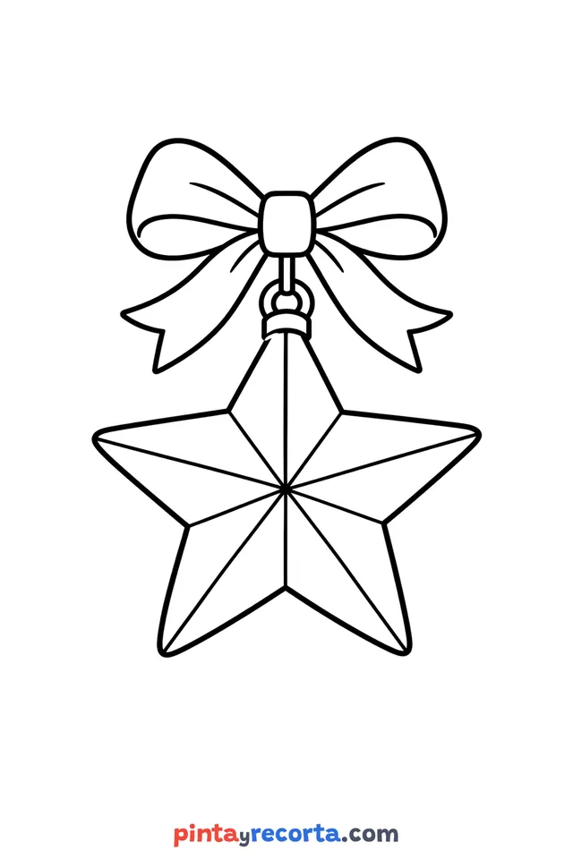 Las Posadas star coloring page, easy level with thick outlines and big spaces