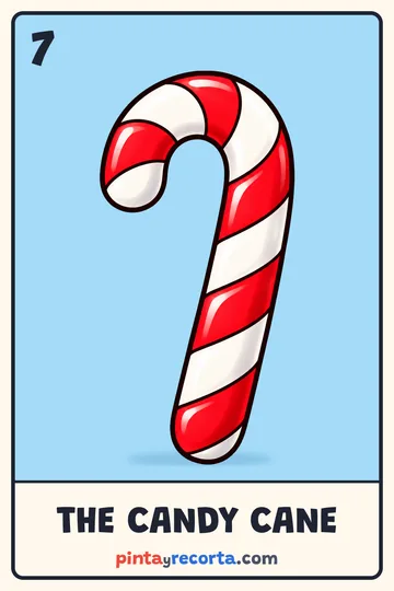 Candy Cane card from the Christmas Lotería