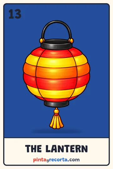Lantern card from the Christmas Lotería