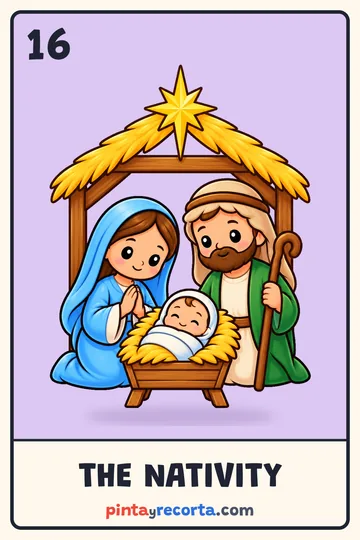 Nativity card from the Christmas Lotería