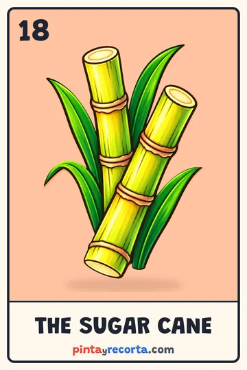 Sugar Cane card from the Christmas Lotería