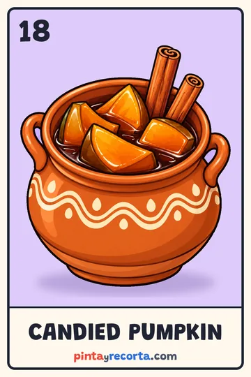 Candied Pumpkin card from the Day of the Dead Lotería