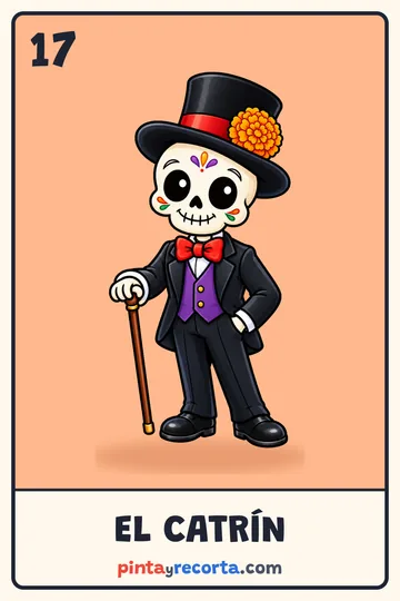 El Catrín card from the Day of the Dead Lotería
