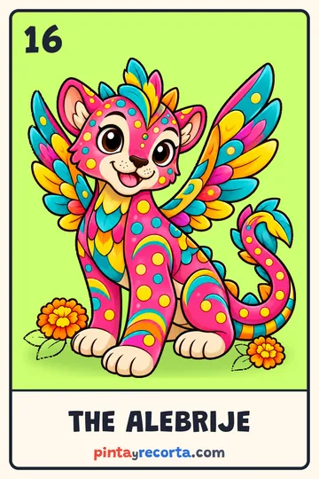 Alebrije card from the Day of the Dead Lotería