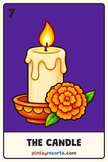 Candle card from the Day of the Dead Lotería