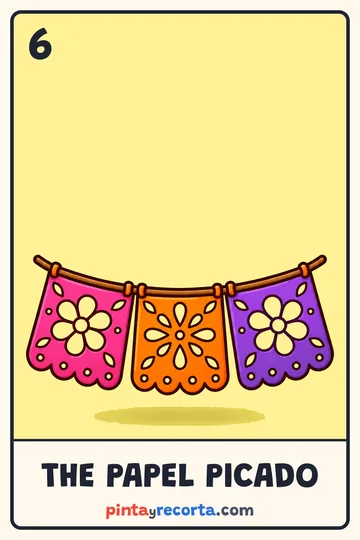 Papel Picado card from the Day of the Dead Lotería