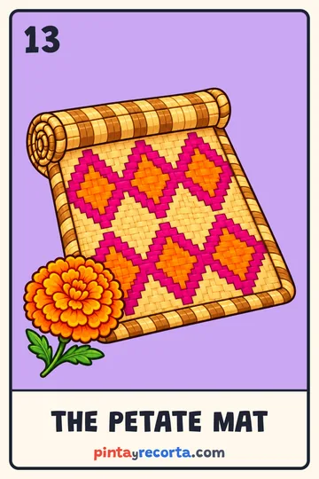 Petate Mat card from the Day of the Dead Lotería