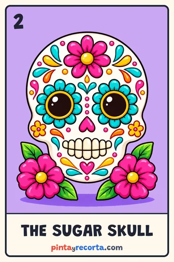 Sugar Skull card from the Day of the Dead Lotería