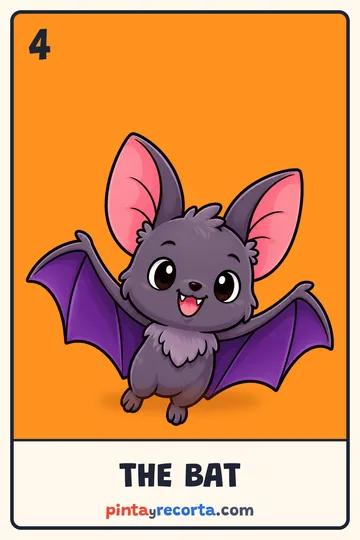 Bat card from the Halloween Lotería