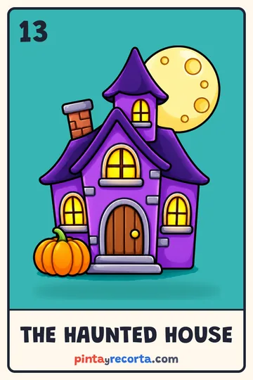 Haunted House card from the Halloween Lotería