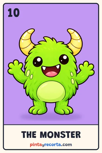 Monster card from the Halloween Lotería