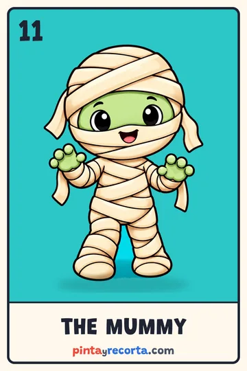 Mummy card from the Halloween Lotería