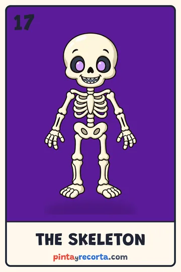 Skeleton card from the Halloween Lotería