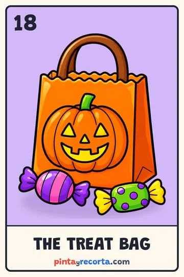 Treat Bag card from the Halloween Lotería