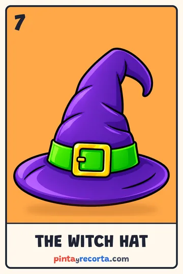 Witch Hat card from the Halloween Lotería