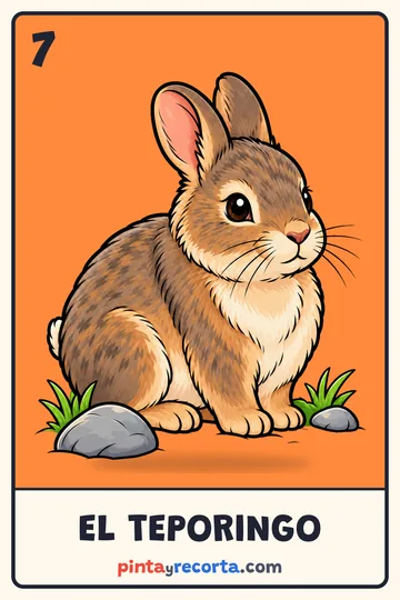 Carta del teporingo de la lotería de animales de México