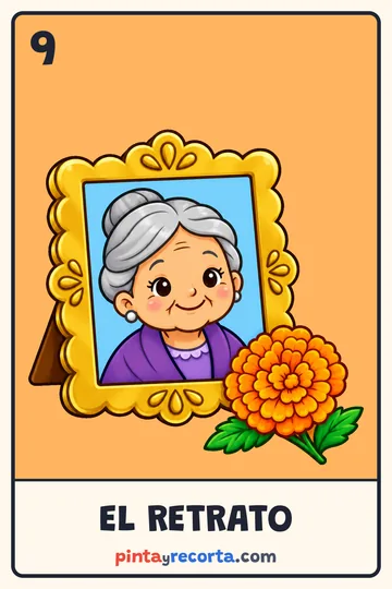 Carta del retrato de la lotería de Día de Muertos