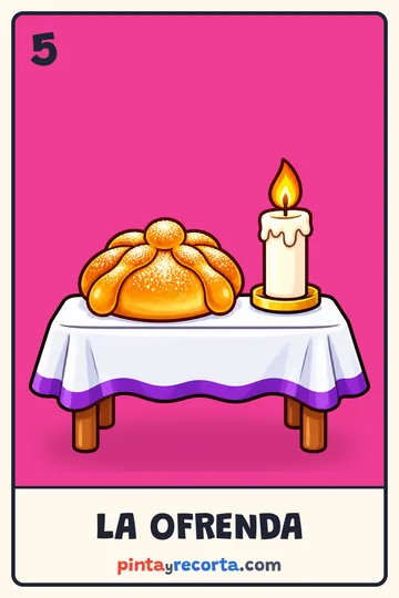 Carta de la ofrenda de la lotería de Día de Muertos