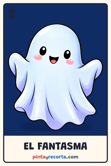Carta del fantasma de la lotería de Halloween