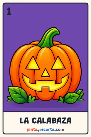 Carta de la calabaza de la lotería de Halloween