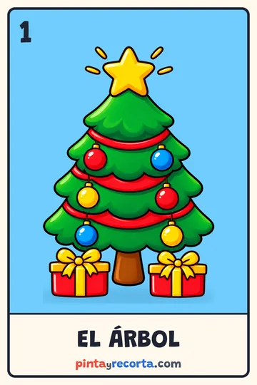 Carta del árbol de la lotería navideña