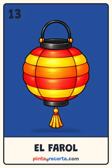 Carta del farol de la lotería navideña