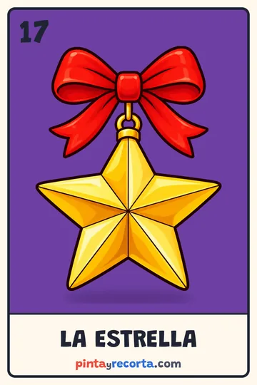 Carta de la estrella de la lotería navideña