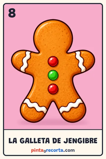Carta de la galleta de jengibre de la lotería navideña