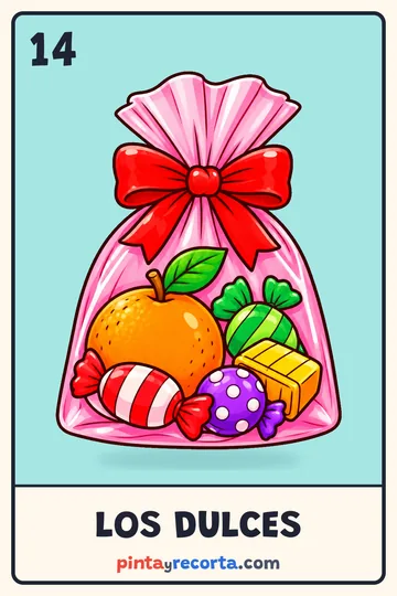 Carta de los dulces de la lotería navideña
