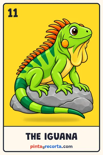 Iguana card from the Mexican Animals Lotería