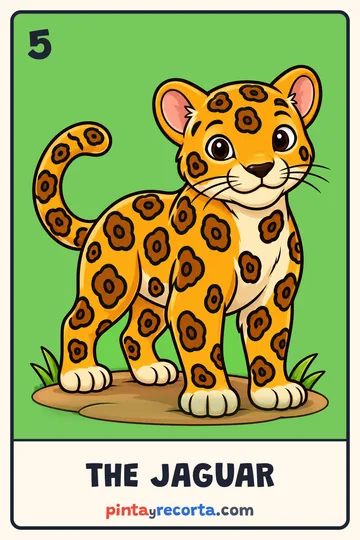 Jaguar card from the Mexican Animals Lotería