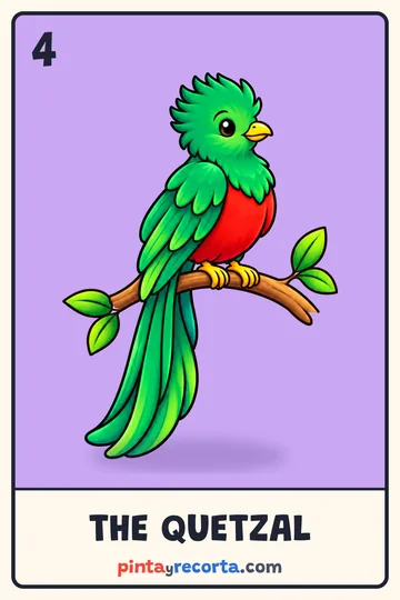 Quetzal card from the Mexican Animals Lotería