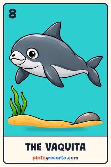 Vaquita card from the Mexican Animals Lotería