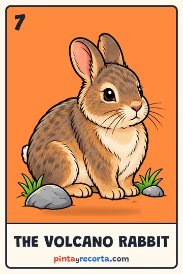 Volcano Rabbit card from the Mexican Animals Lotería